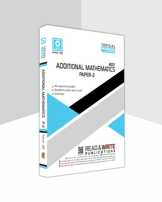 Cambridge Add Mathematics O Level Paper-2 Topical Workbook By Editorial Board (Article No. 382)