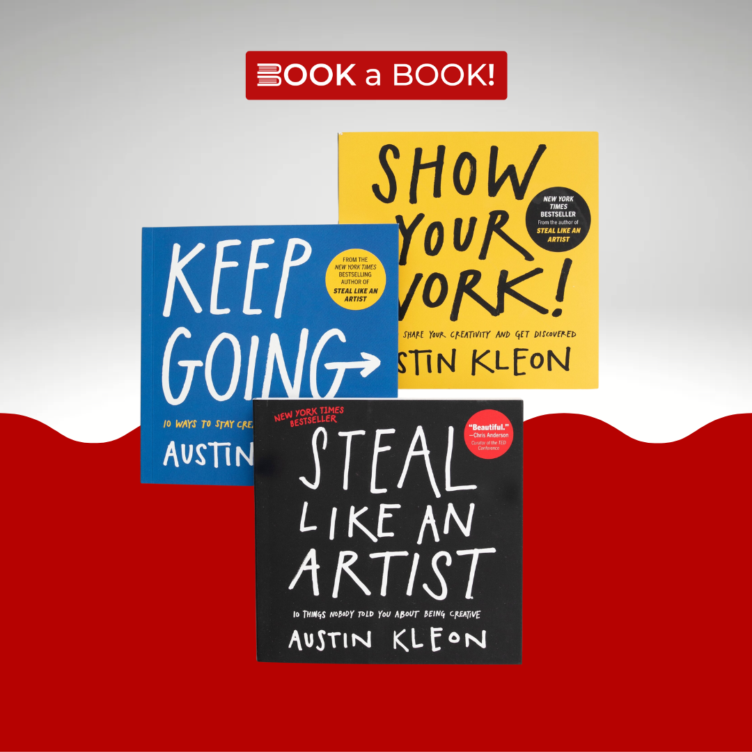 Set of Austin Kleon 3 Books (Show Your Work, Keep Going, Steal Like an Artist)