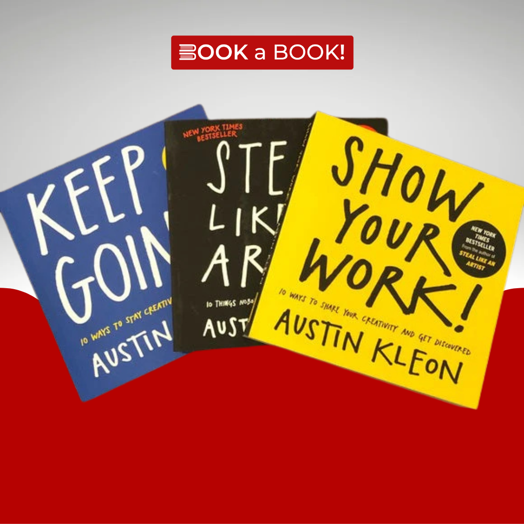 Set of Austin Kleon 3 Books (Show Your Work, Keep Going, Steal Like an Artist)