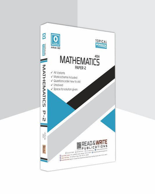 Mathematics O Level Paper 2 Topical Workbook By Editorial Board (Article No. 262)