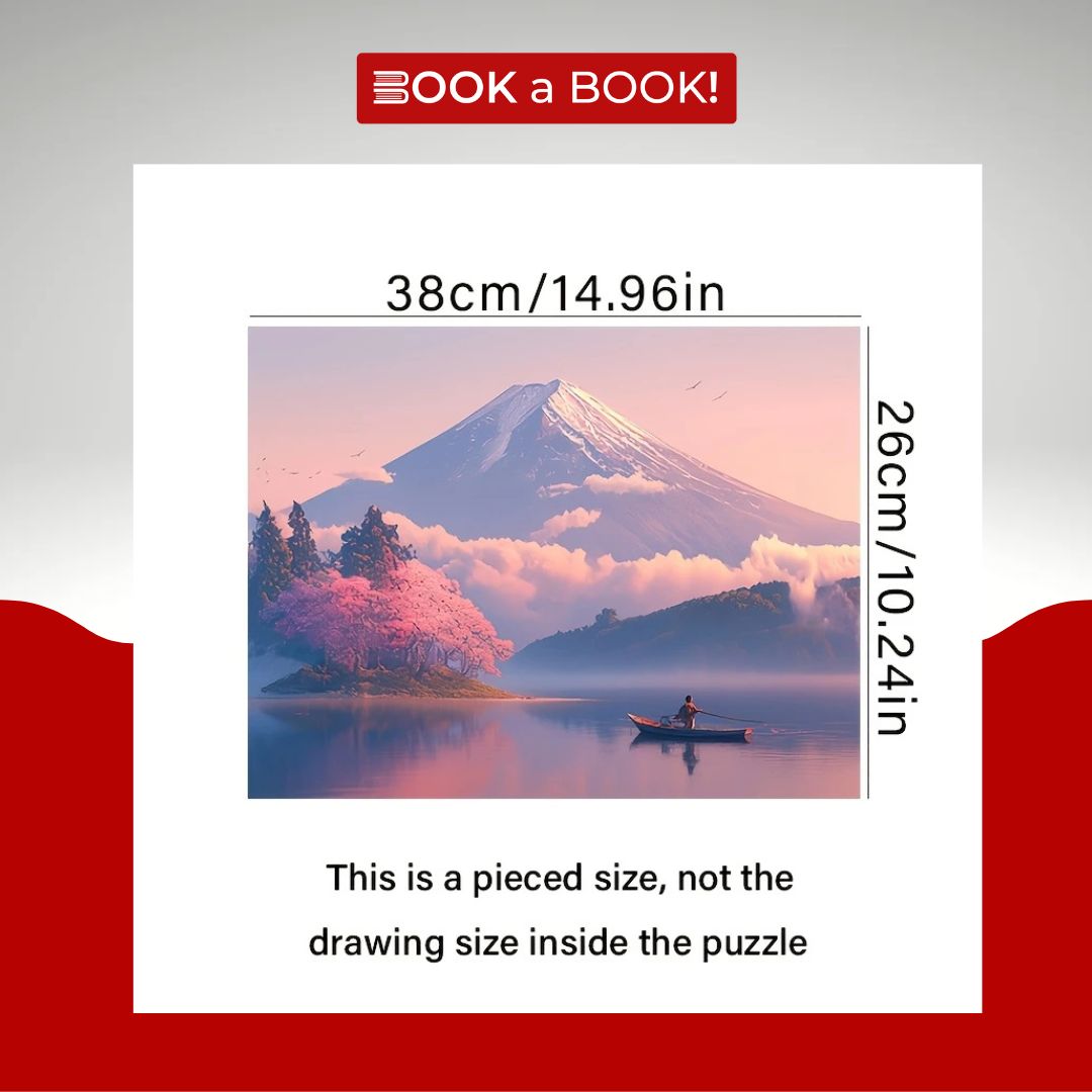 Mountain Lake Scene with Cherry Blossoms & Rowboat (1000 Pieces Jigsaw Puzzle) (Imported)
