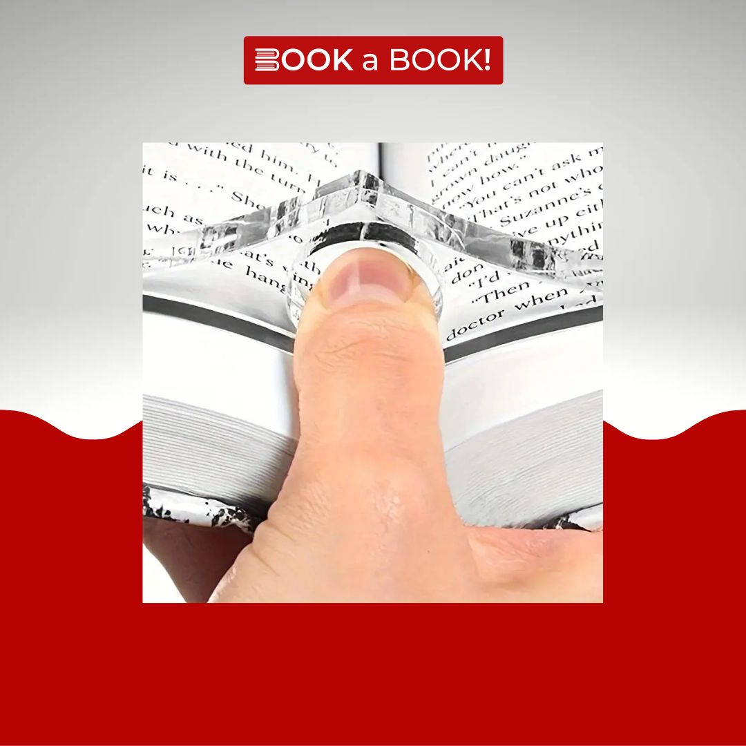 Acrylic Book Holder - Book Pages Holder with One Hand Clip