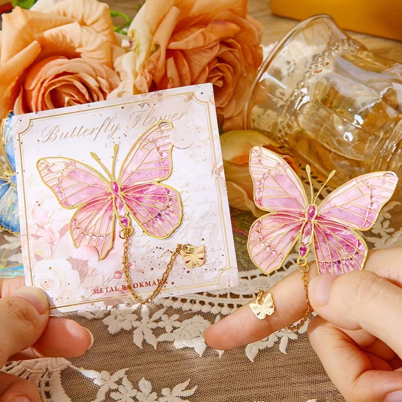 Beautiful Butterfly Design Bookmark with Chain Pendant
