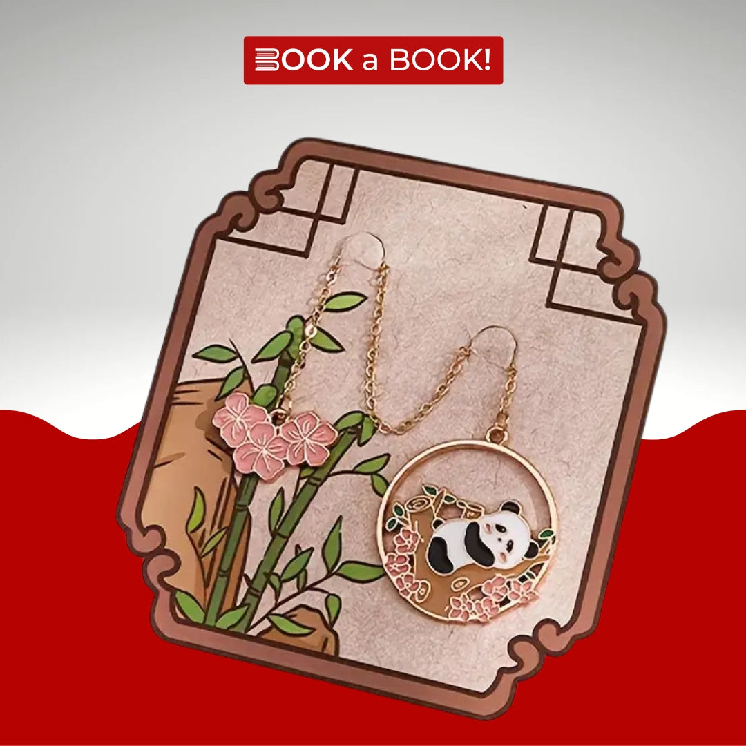 Charming Panda Style - Gold Plated Bookmark