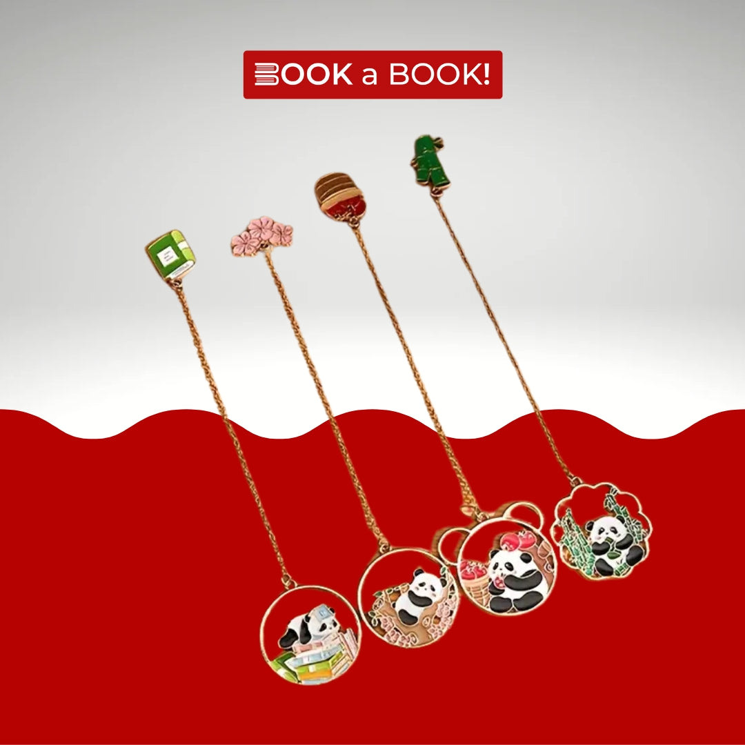 Charming Panda Style - Gold Plated Bookmark