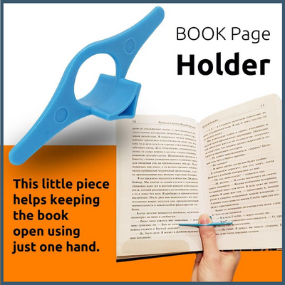 Book Holder - Book Pages Holder with One Hand Clip