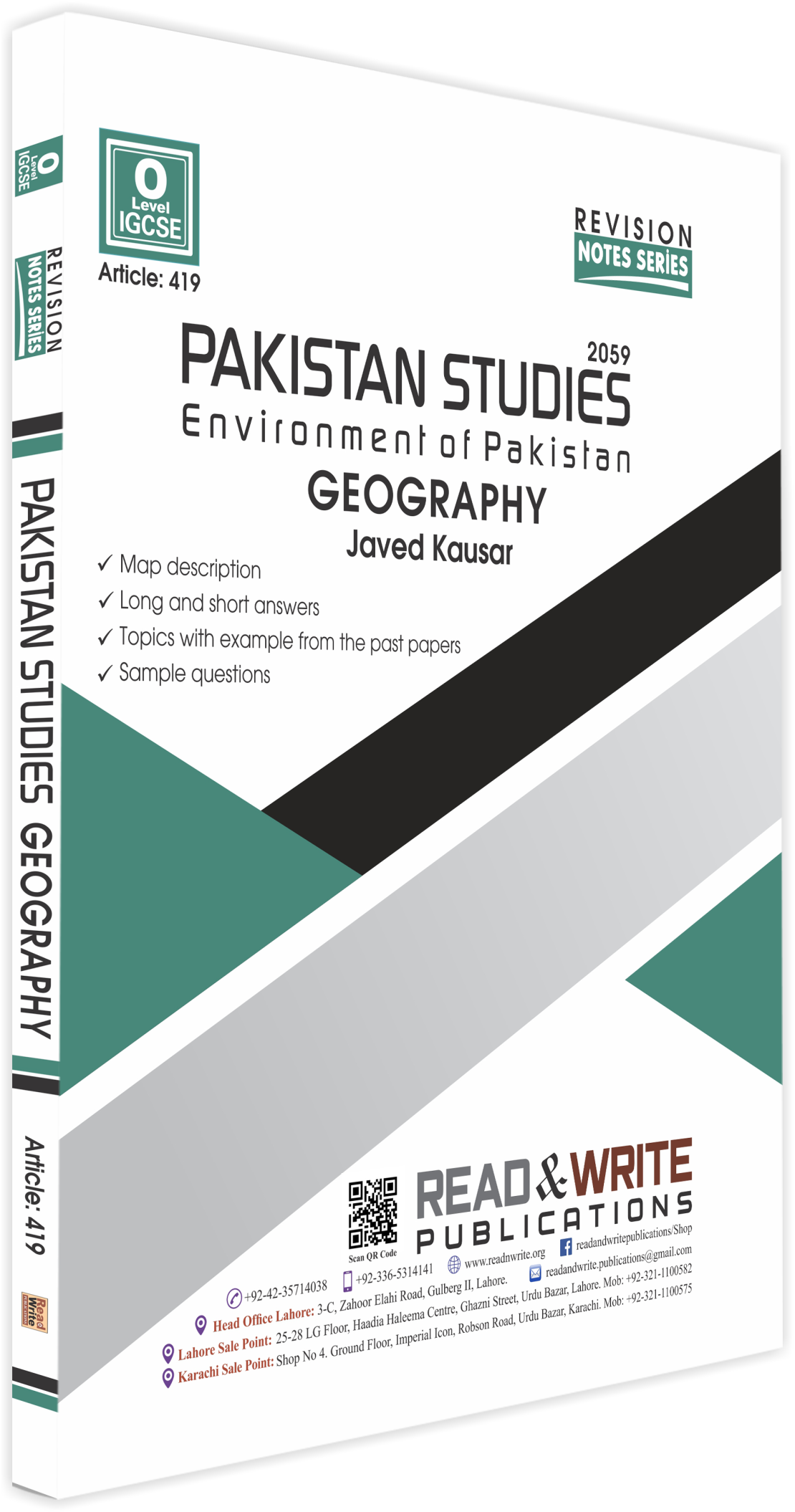 Cambridge Pak Studies O Level Paper 2 Geography Revision Notes Series By Javed Kausar - Book A Book