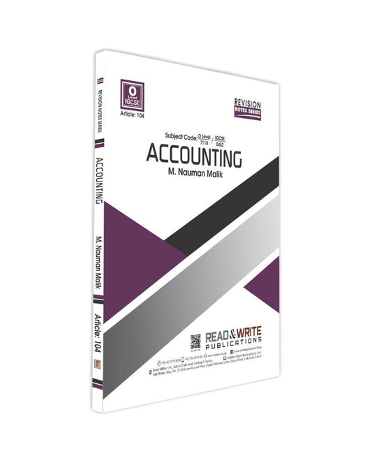 Cambridge Accounting O-Level Revision Notes Series by M. Nauman Malik - Book A Book