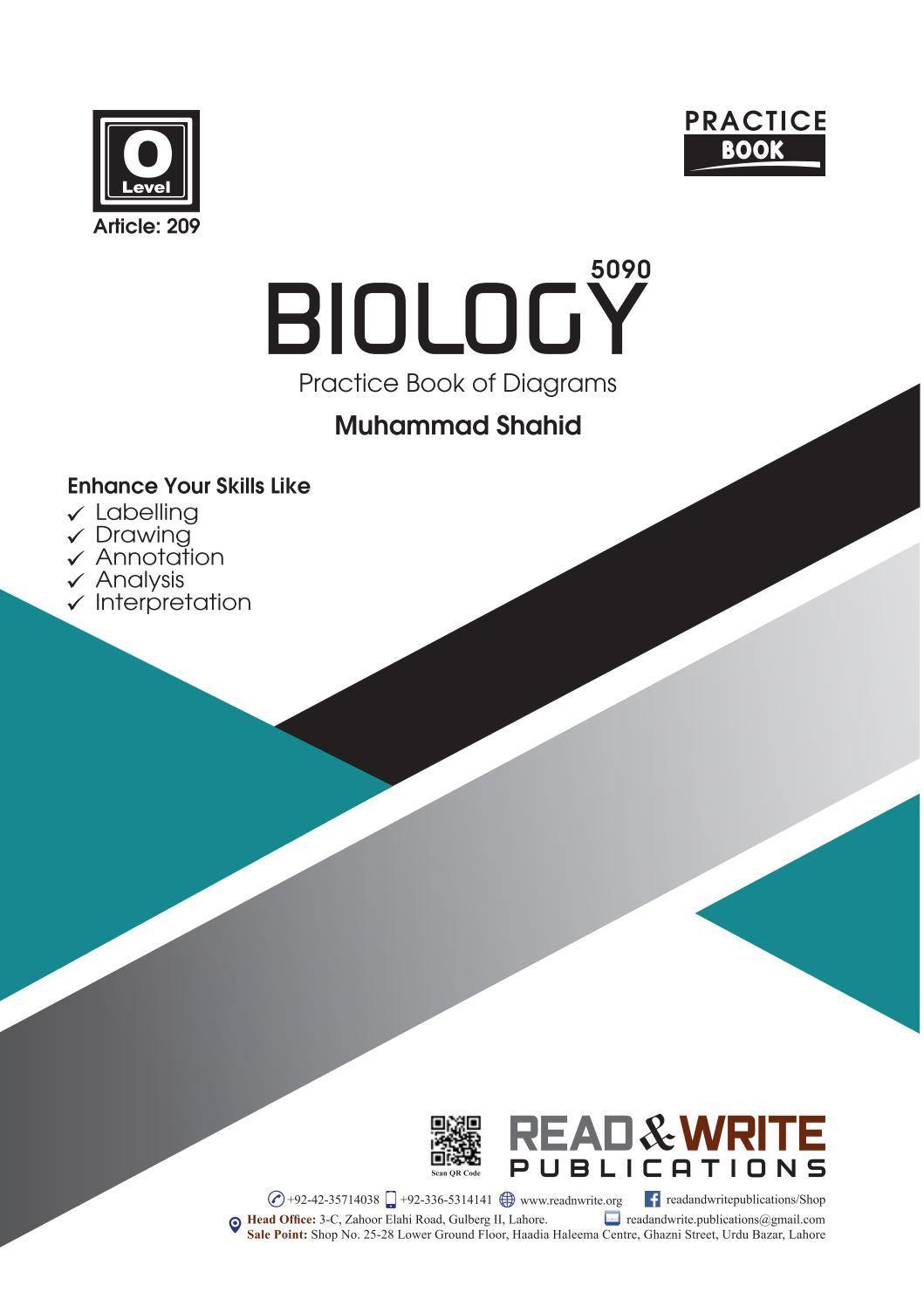 Cambridge Biology O-Level Practice Book Book of Diagrams By M Shahid - Book A Book
