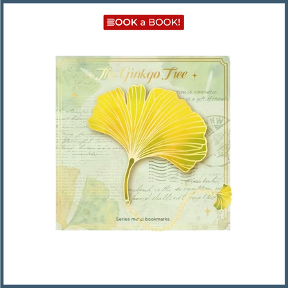 Leaf Gold Metal Bookmark with Chain Pendant