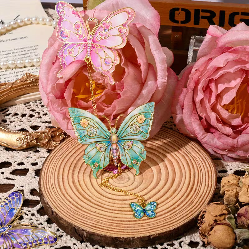 Beautiful Butterfly Design Bookmark with Chain Pendant
