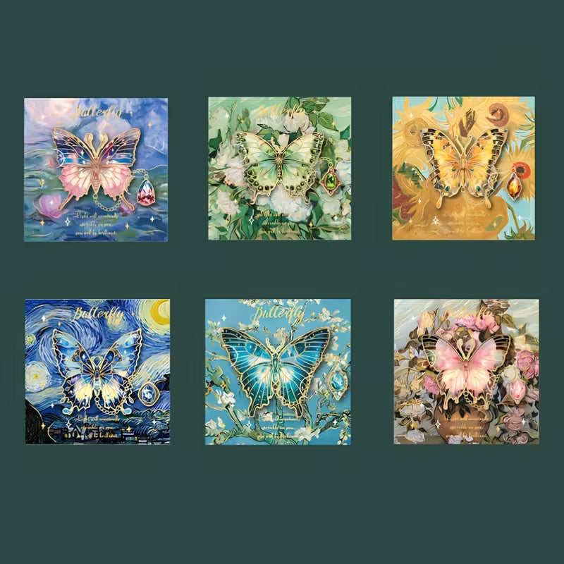 Butterfly Design Gold Bookmark with Chain Pendant