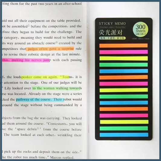 Multicolor Highlighting Sticky Strips (300 Sheets)