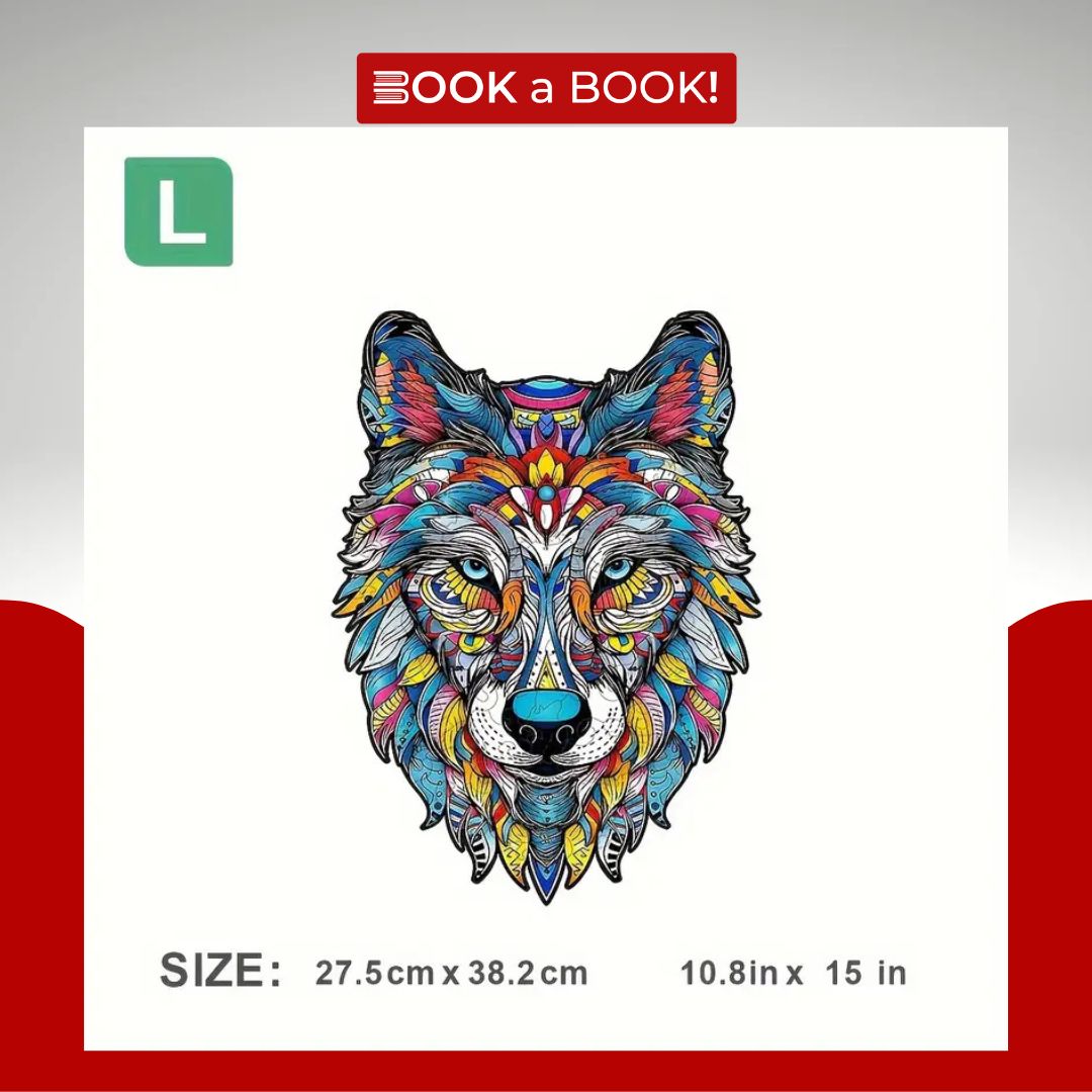 Artistic Wolf Design - Wooden Jigsaw Puzzle (Imported)