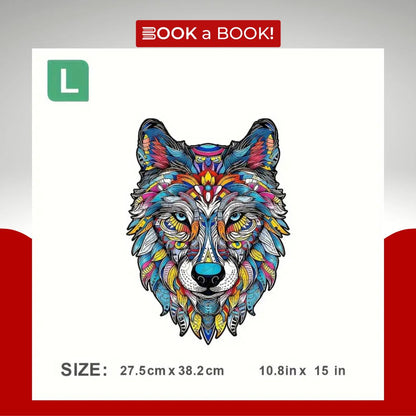 Artistic Wolf Design - Wooden Jigsaw Puzzle (Imported)
