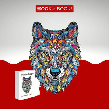 Artistic Wolf Design - Wooden Jigsaw Puzzle (Imported)