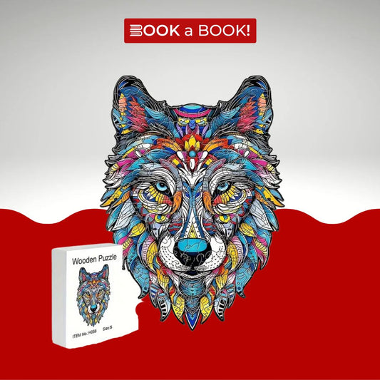 Artistic Wolf Design - Wooden Jigsaw Puzzle (Imported)
