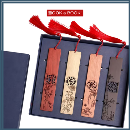Wooden Bookmarks - Set of 4 Pieces