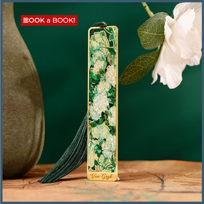 Famous Floral Metal Bookmark with Ribbon