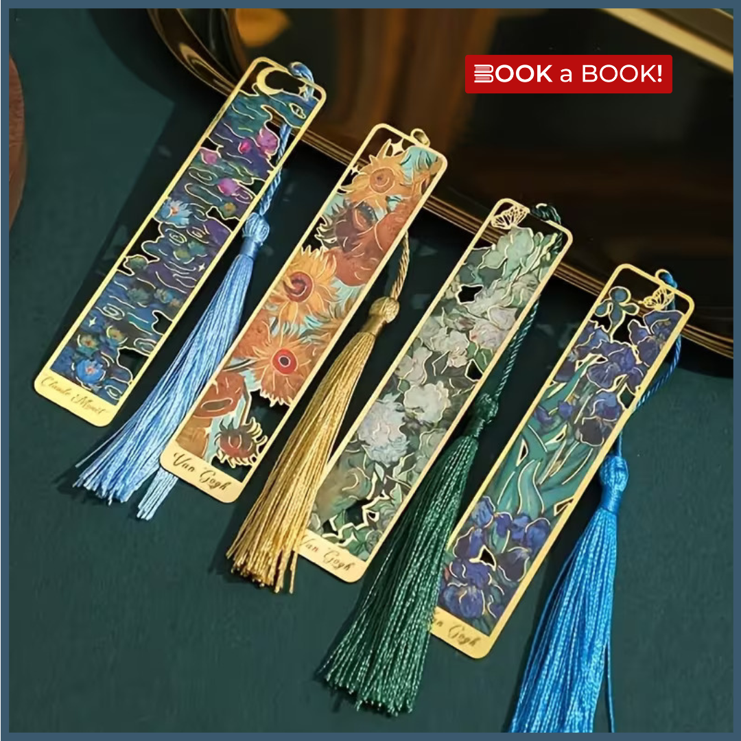 Famous Floral Metal Bookmark with Ribbon