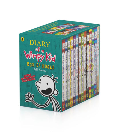 Set of Diary of a Wimpy Kid (14 Books Set with Box) by Jeff Kinney (Original Imported Set)