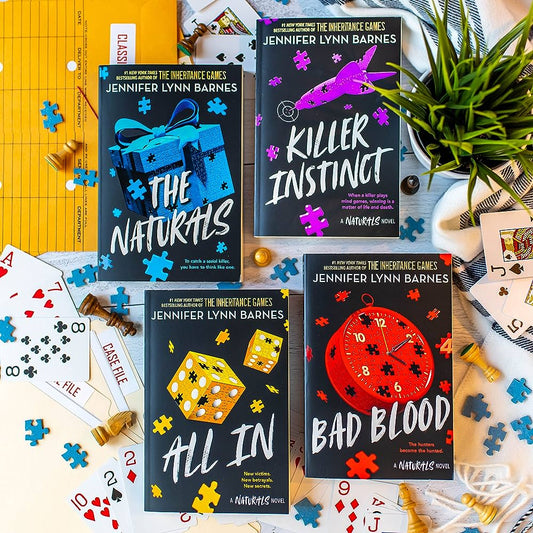 The Naturals, Killer Instinct, All In, Bad Blood (The Naturals Series) by Jennifer Lynn Barnes (4 Books Set) (Limited Edition)