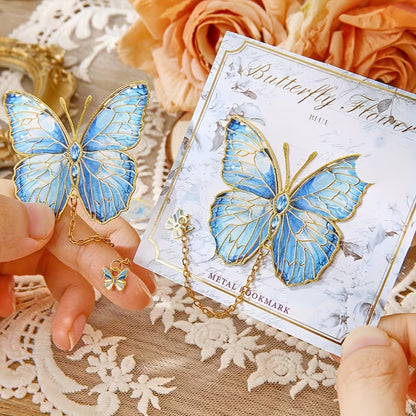 Beautiful Butterfly Design Bookmark with Chain Pendant