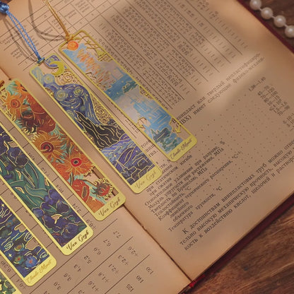 Famous Paintings Metal Bookmark with Ribbon