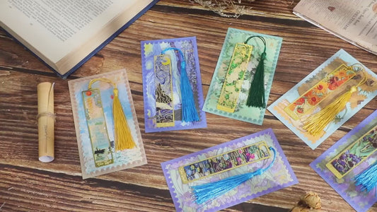 Famous Floral Metal Bookmark with Ribbon