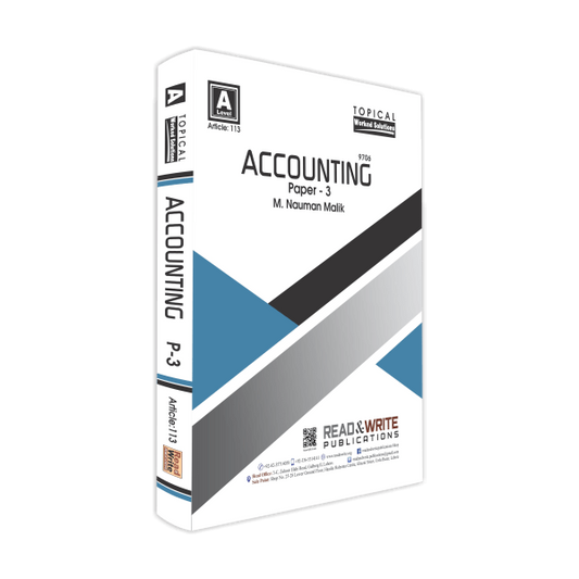 Cambridge Accounting A2-Level Paper-3 Topical Worked Solutions By M. Nauman Malik Updated Till May/June 2020 - Book A Book