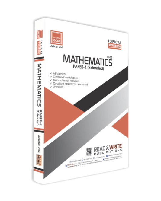 Cambridge Mathematics IGCSE Paper-4 Extended Topical Workbook By Editorial Board - Book A Book